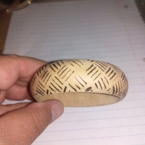 Handcrafted Tan Wood Bracelet